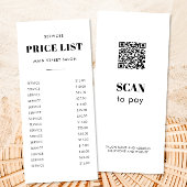 Eenvoudige klassieke kapsalon foto prijslijst QR-c Reclamekaart