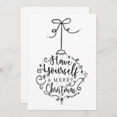 Eenvoudige Klassieke Kerst Bauble Holiday Kaart (Voorkant / Achterkant)