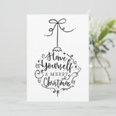 Eenvoudige Klassieke Kerst Bauble Holiday Kaart (Staand voorkant)