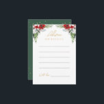Eenvoudige klassieke kerst bruiloft advies Kaart<br><div class="desc">Deze eenvoudige klassieke kerst bruiloft advies kaart heeft een schone, heldere witte achtergrond met eenvoudige, minimalistische zwart en gouden belettering en handgeschreven kalligrafie accenten. Versieringen van mooie en klassieke groene en rode kerstkransen met delicate gouden kenmerken creëer een perfecte wintervakantie esthetiek met behoud van een gepolijste elegantie voor uw kerstbruiloft...</div>