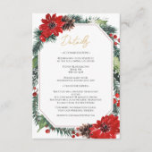 Eenvoudige klassieke kerst bruiloft details informatiekaartje (Voorkant)