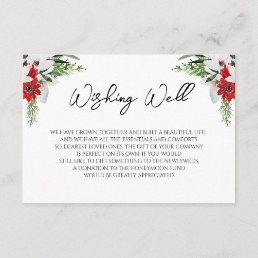 Eenvoudige klassieke kerst bruiloft die goed wenst informatiekaartje (Voorkant)