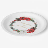 Eenvoudige klassieke kerst bruiloft papieren bordje (Gekanteld)