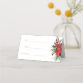 Eenvoudige klassieke kerst bruiloft plaatskaartje (Voorkant)