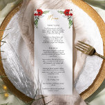 Eenvoudige klassieke kerst bruiloft plat menu<br><div class="desc">Dit eenvoudige klassieke kerst bruiloft platte menu beschikt over een schone, heldere witte achtergrond met eenvoudige, minimalistische zwart en gouden belettering en handgeschreven kalligrafie accenten. Versieringen van mooie en klassieke groene en rode kerstkransen met delicate gouden kenmerken creëer een perfecte wintervakantie esthetiek met behoud van een gepolijste elegantie voor uw...</div>