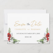 Eenvoudige klassieke kerst bruiloft save the date (Voorkant)