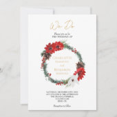 Eenvoudige klassieke kerst formeel we doen bruilof kaart (Voorkant)