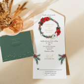 Eenvoudige klassieke kerst moderne bruiloft alles all in one uitnodiging