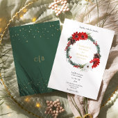 Eenvoudige klassieke kerst moderne bruiloft kaart