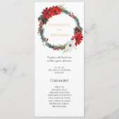 Eenvoudige klassieke kerst moderne bruiloft programmakaart (Voorkant)