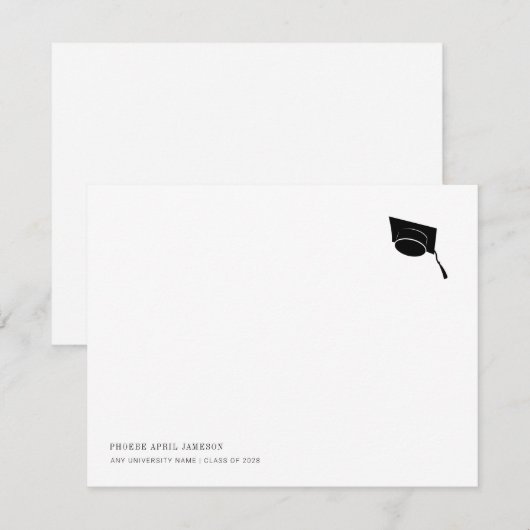 Eenvoudige Klassieke klasse van Afstudeerder Morta Notitiekaartje (Voorkant / Achterkant)