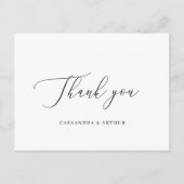 Eenvoudige klassieke legante bruiloft Dank je Briefkaart (Voorkant)