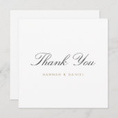 Eenvoudige klassieke legante gouden bruiloft bedankkaart (Voorkant / Achterkant)