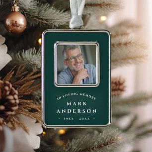Eenvoudige klassieke Memorial Foto Verzilverd Omlijst Ornament
