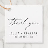 Eenvoudige klassieke minimale bruiloft dank u bedankjes labels (Voorkant)