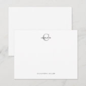 Eenvoudige, klassieke minimalistische lichte grijz bedankkaart (Voorkant / Achterkant)