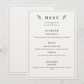 Eenvoudige Klassieke Minimalistische Trouwmenu, Mo Menu (Voorkant / Achterkant)