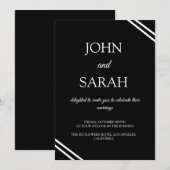 Eenvoudige klassieke minimalistische zwart-wit bru kaart (Voorkant / Achterkant)