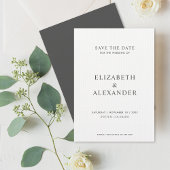 Eenvoudige klassieke minimalistische zwart-wit bru save the date