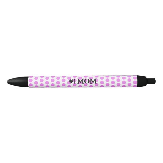 Eenvoudige Klassieke Moderne Roze & Zwarte Polka D Blauwe Inkt Pen (Voorkant)
