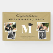 Eenvoudige Klassieke Monogram 4 Fotogradatie Parti Spandoek (Horizontaal)