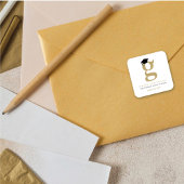 Eenvoudige klassieke monogram Afstudeerder Moderne Vierkante Sticker