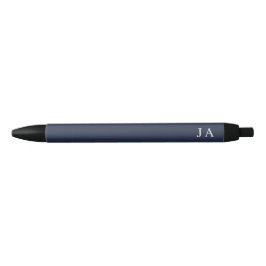 Eenvoudige klassieke monogram briefpapier in marin zwarte inkt pen