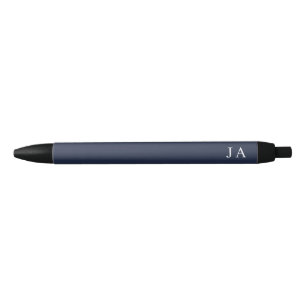 Eenvoudige klassieke monogram briefpapier in marin zwarte inkt pen