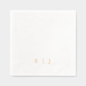 Eenvoudige klassieke Monogram bruiloft Folie Servetten (Voorkant)