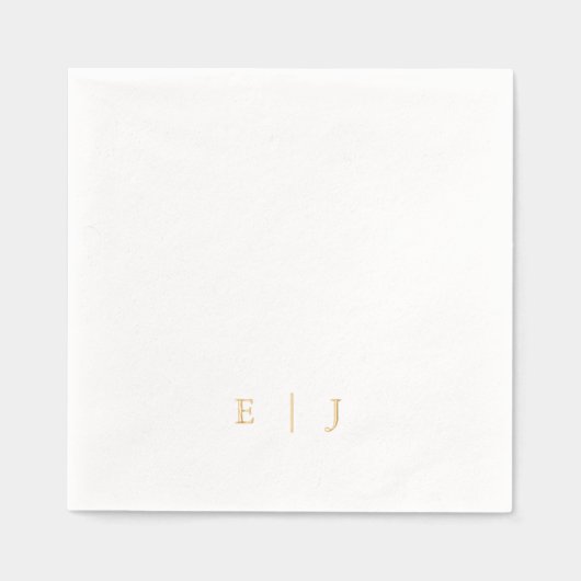 Eenvoudige klassieke Monogram bruiloft Folie Servetten (Voorkant)