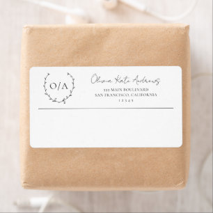 Eenvoudige Klassieke Monogram Krans Elegant Etiket