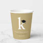Eenvoudige klassieke monogram moderne GraduPartij Papieren Bekers (Achterkant)