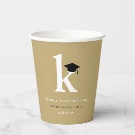 Eenvoudige klassieke monogram moderne GraduPartij Papieren Bekers