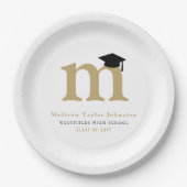 Eenvoudige klassieke monogram moderne GraduPartij Papieren Bordje (Voorkant)