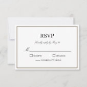 Eenvoudige Klassieke Monogram RSVP-reactiekaart RSVP Kaartje (Voorkant)