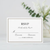 Eenvoudige Klassieke Monogram RSVP-reactiekaart RSVP Kaartje (Staand voorkant)