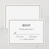 Eenvoudige Klassieke Monogram RSVP-reactiekaart RSVP Kaartje (Voorkant / Achterkant)