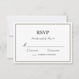 Eenvoudige Klassieke Monogram RSVP-reactiekaart RSVP Kaartje