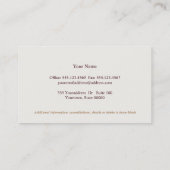 Eenvoudige klassieke officier van justitie, Dark B Visitekaartje (Achterkant)