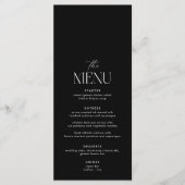 Eenvoudige klassieke oude geld zwarte bruiloft menu (Voorkant)