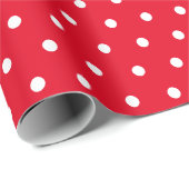 Eenvoudige klassieke Polka Dot Rood en Wit Cadeaupapier (Rol Hoek)