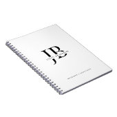 Eenvoudige Klassieke Professionele Monogram en Naa Notitieboek (Rechterzijde)