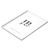 Eenvoudige Klassieke Professionele Monogram en Naa Notitieboek (Linkerzijde)