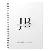 Eenvoudige Klassieke Professionele Monogram en Naa Notitieboek (Voorkant)