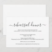 Eenvoudige klassieke repetitie diner uitnodiging (Voorkant / Achterkant)