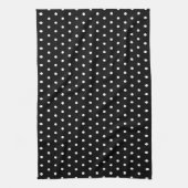Eenvoudige Klassieke Retro Polka Dot Zwart en Wit Theedoek (Verticaal)