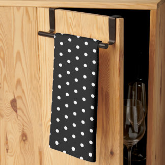 Eenvoudige Klassieke Retro Polka Dot Zwart en Wit Theedoek