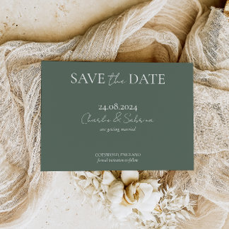 Eenvoudige klassieke salie groen minimalistisch op save the date