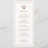 Eenvoudige Klassieke Schelp Strand Bruiloftsmenu Menu (Voorkant)
