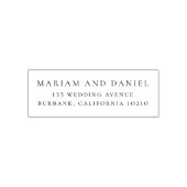 Eenvoudige klassieke script namen bruiloft retour   zelfinktende stempel (Design)